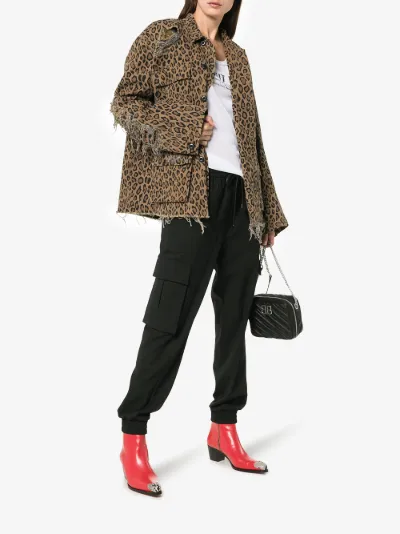 Abu shredded leopard print cotton jacket展示图