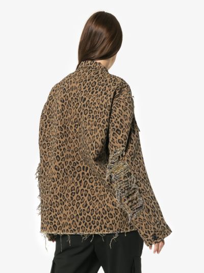 Abu shredded leopard print cotton jacket展示图