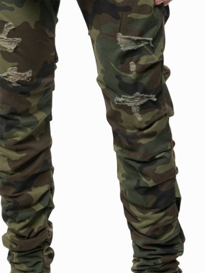 Camouflage ripped hot sale jeans