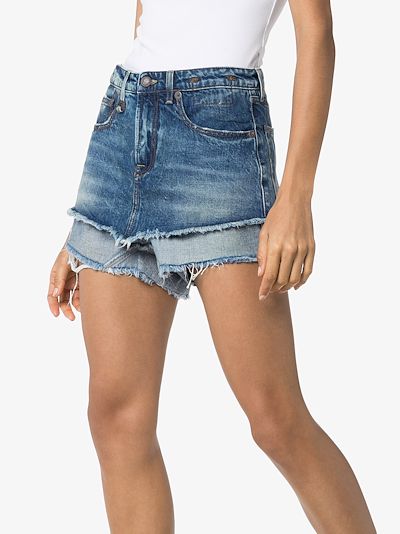 double denim shorts