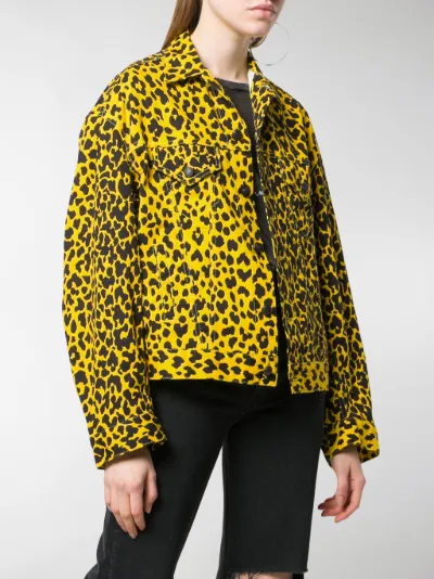 yellow leopard print jacket