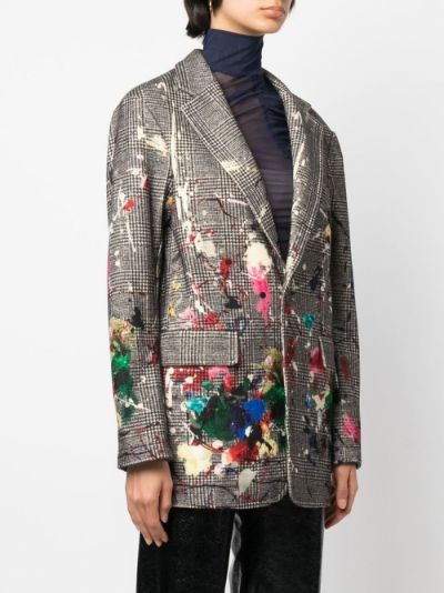 painterly print checked blazer R13 Eraldo