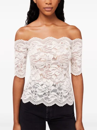 Off the shoulder lace topper best sale