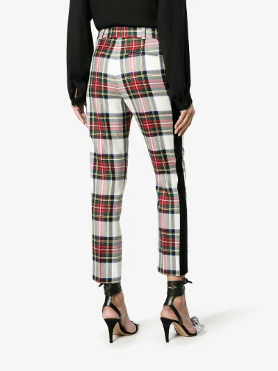 tartan slim fit trousers