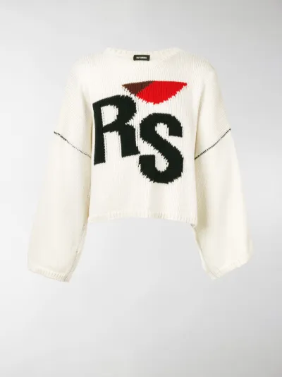 white branded jumper