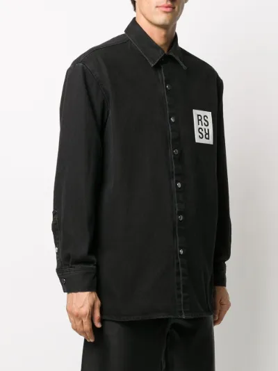 raf simons logo patch shirt
