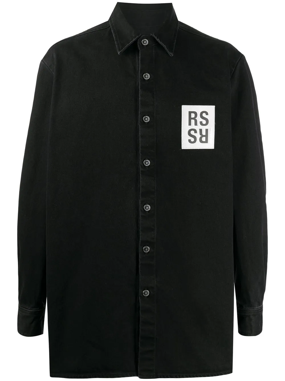 raf simons denim patch shirt