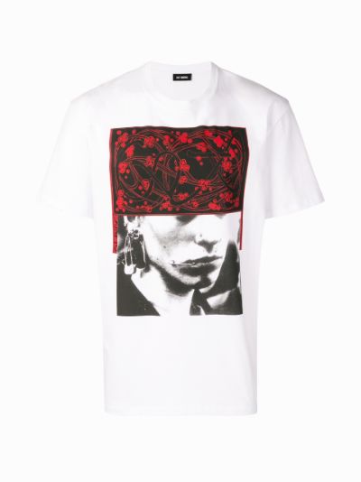 face and pattern print cotton T-shirt | Raf Simons | Eraldo.com US