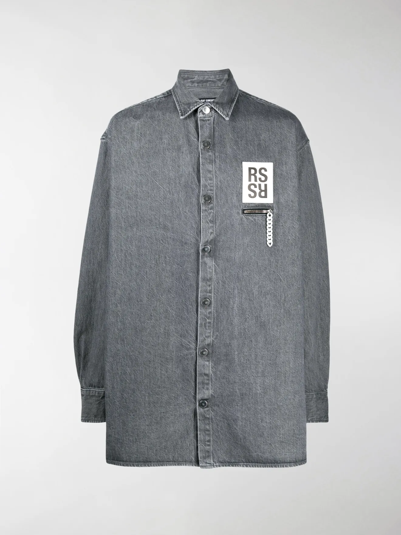 raf simons logo patch shirt