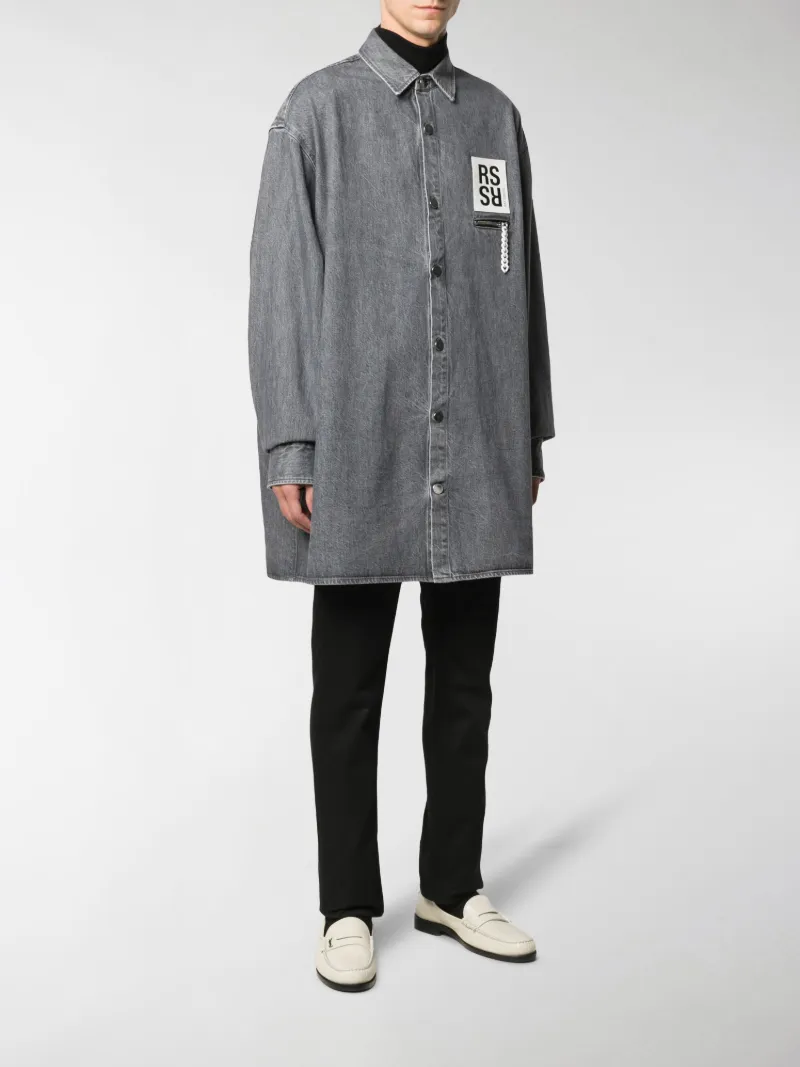 raf simons logo patch shirt