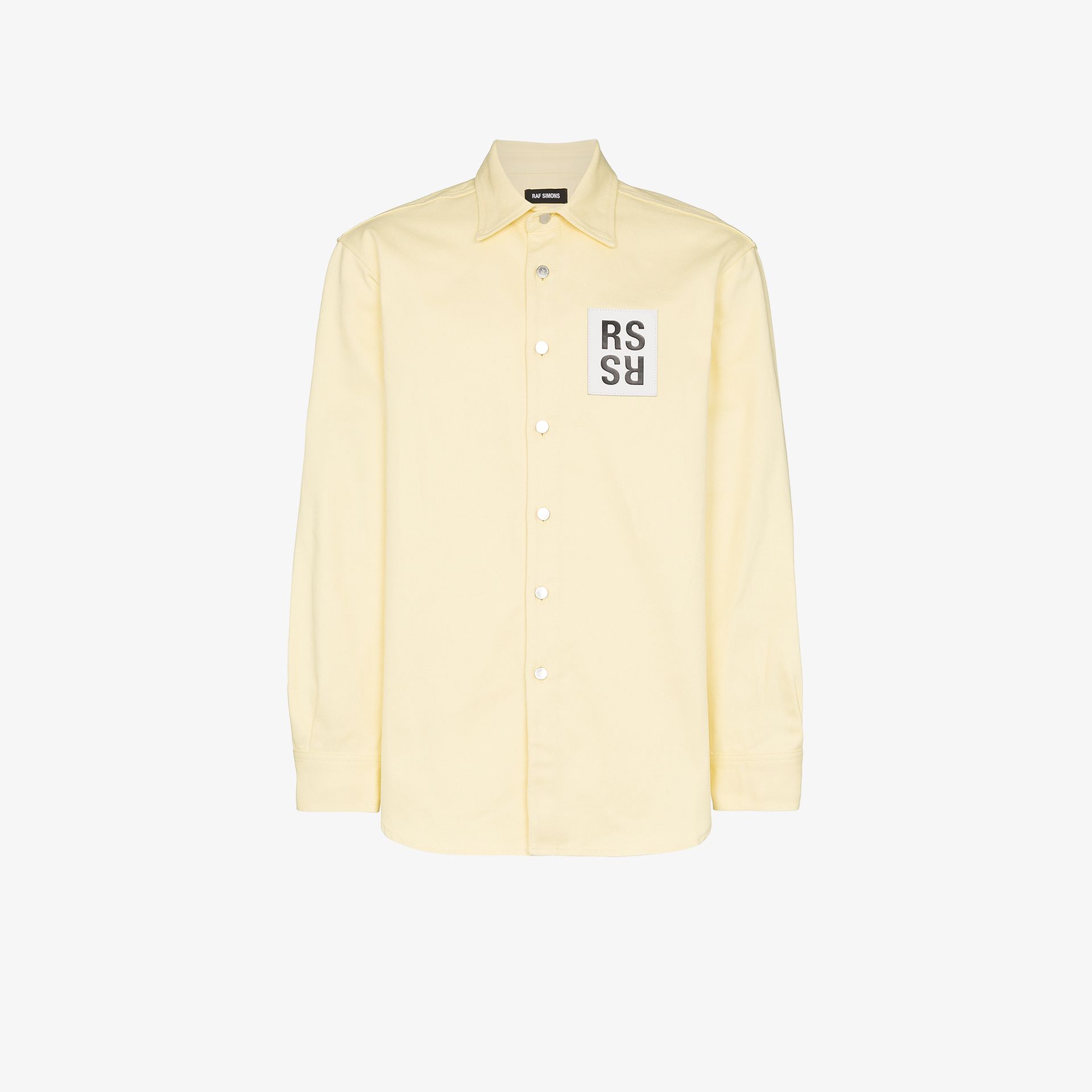 raf simons logo patch shirt
