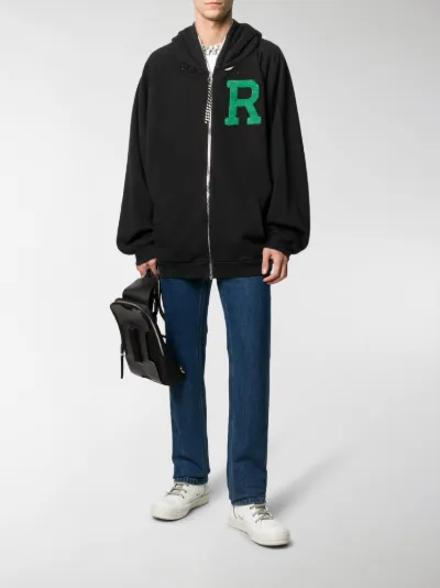 raf simons zip up hoodie