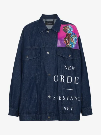 raf simons new order denim jacket