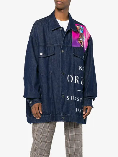 raf simons new order denim jacket