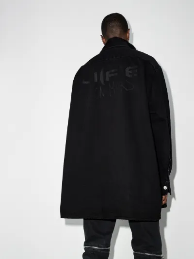 raf simons black denim shirt