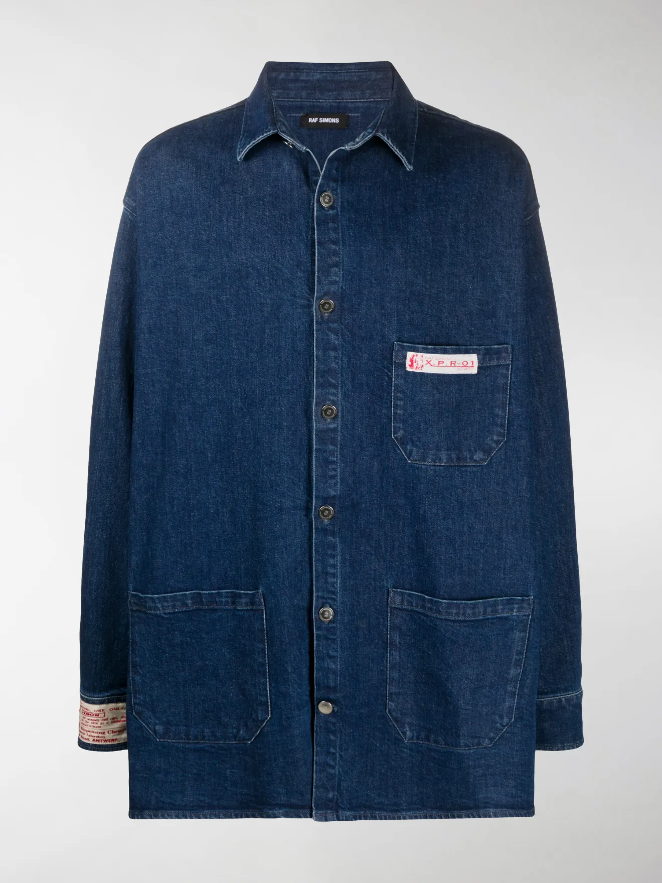 raf simons oversized denim shirt
