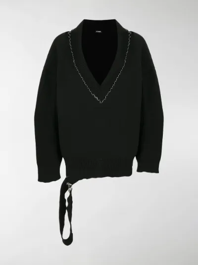 raf simons v neck oversized sweater