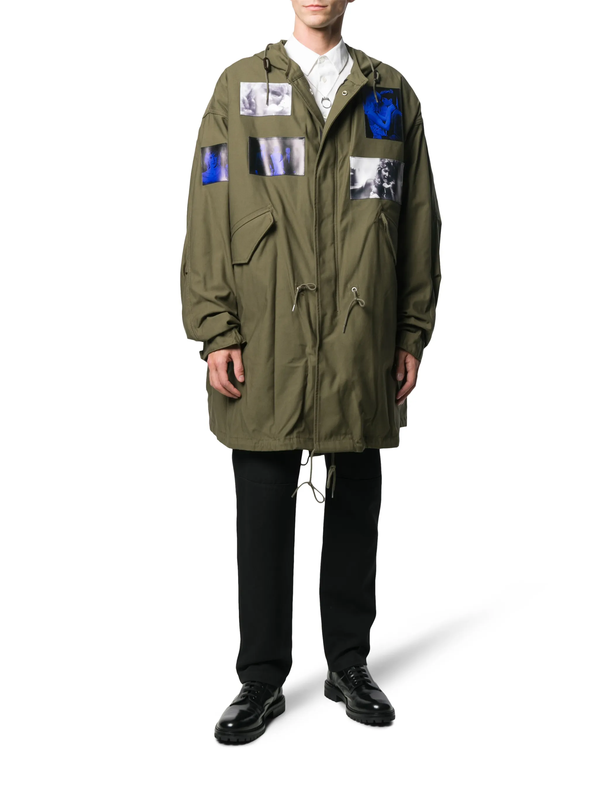 Raf Simons patchwork hooded parka | Eraldo.com US Raf Simons patchwork hooded parka | Eraldo.com US