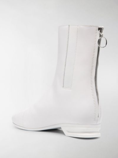 white block heel ankle boots