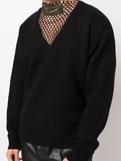 raf simons v neck sweater