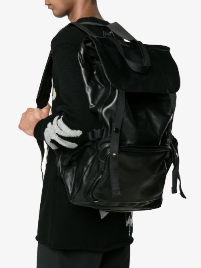 eastpak leather backpack