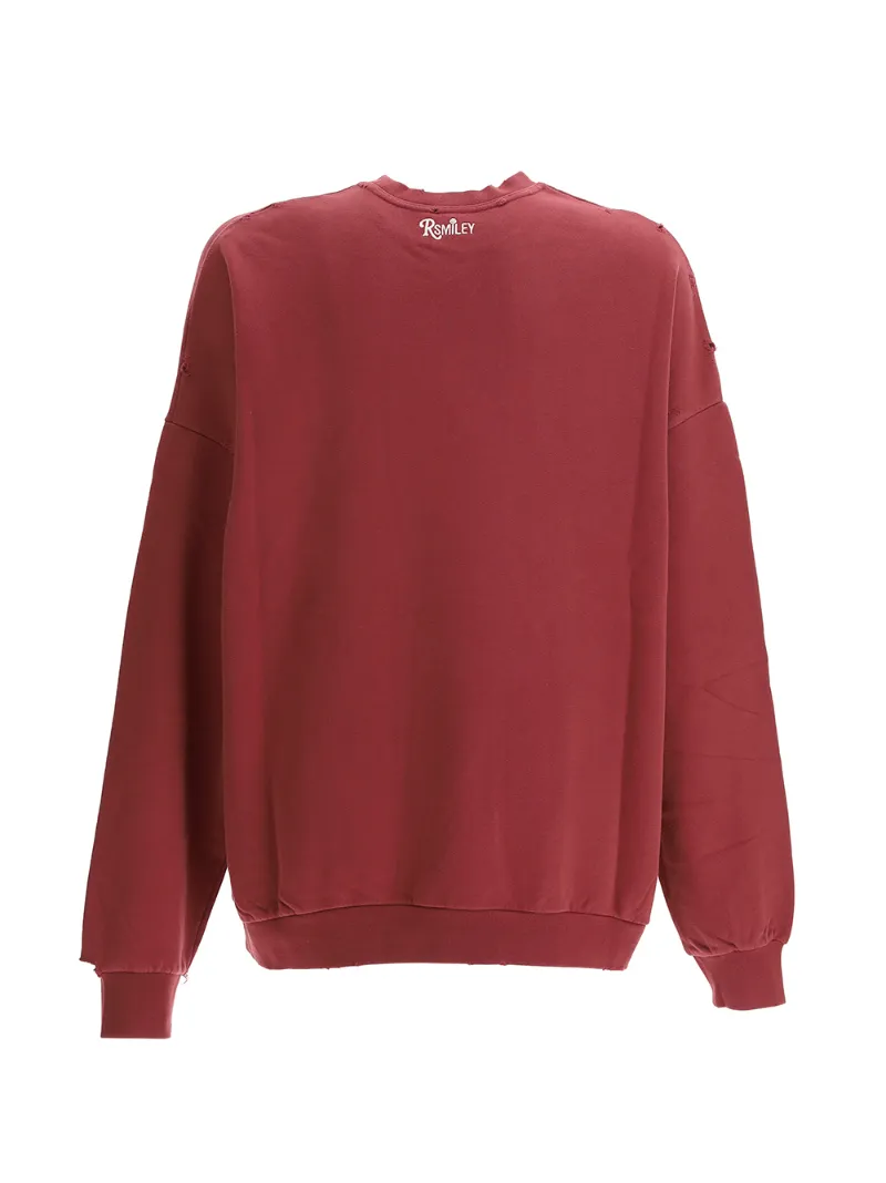 red printed sweatshirt