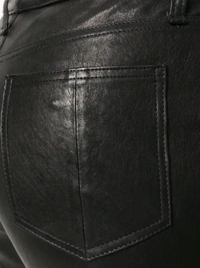Bone /Jean cropped leather trousers 