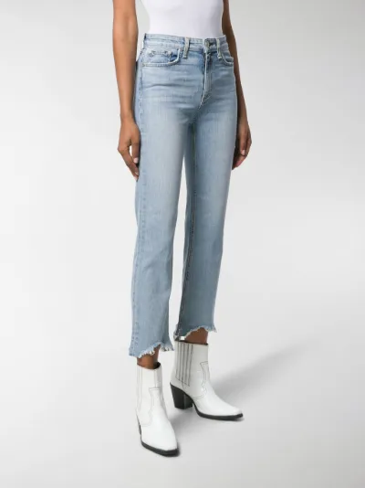 raw hem cropped jeans