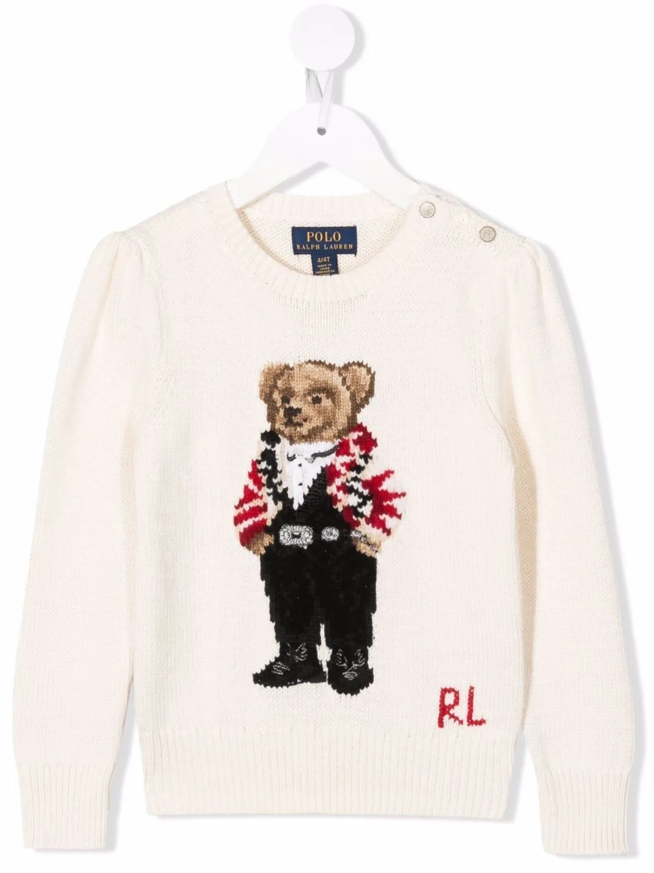 ralph lauren teddy bear jumper white