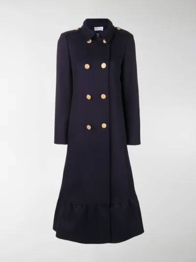 red flared coat