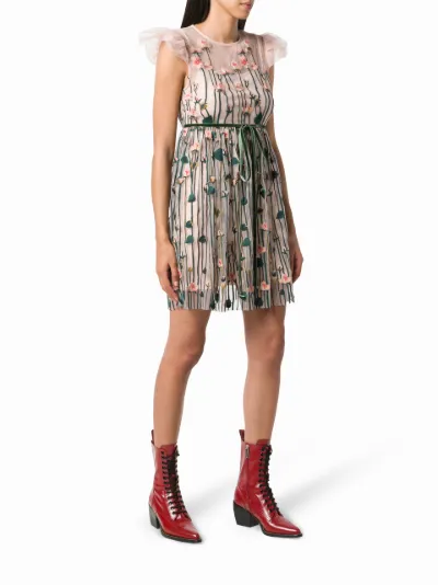 Red valentino best sale embroidered tulle dress