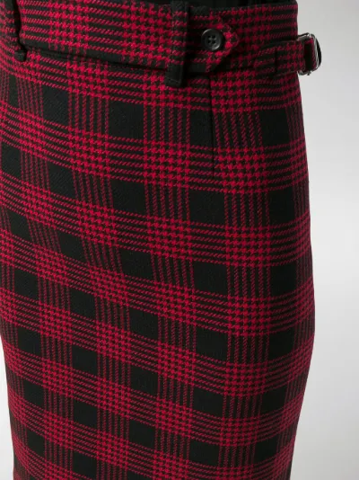 RED Valentino Gonna scozzese a tubino Red Glen rosso | MODES
