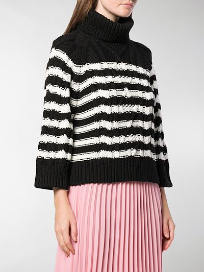 heart striped sweater