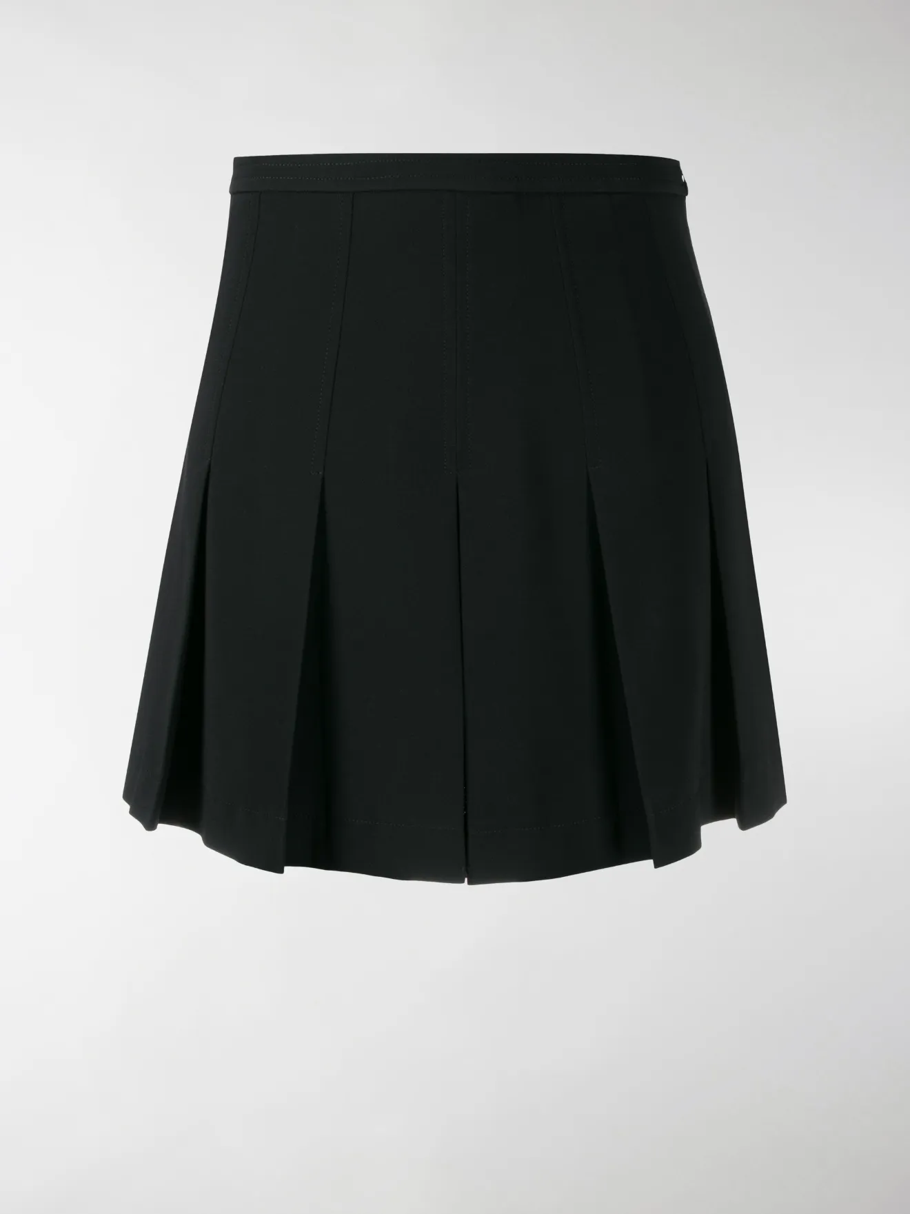 red and black pleated mini skirt