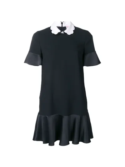 valentino black dress with white collar