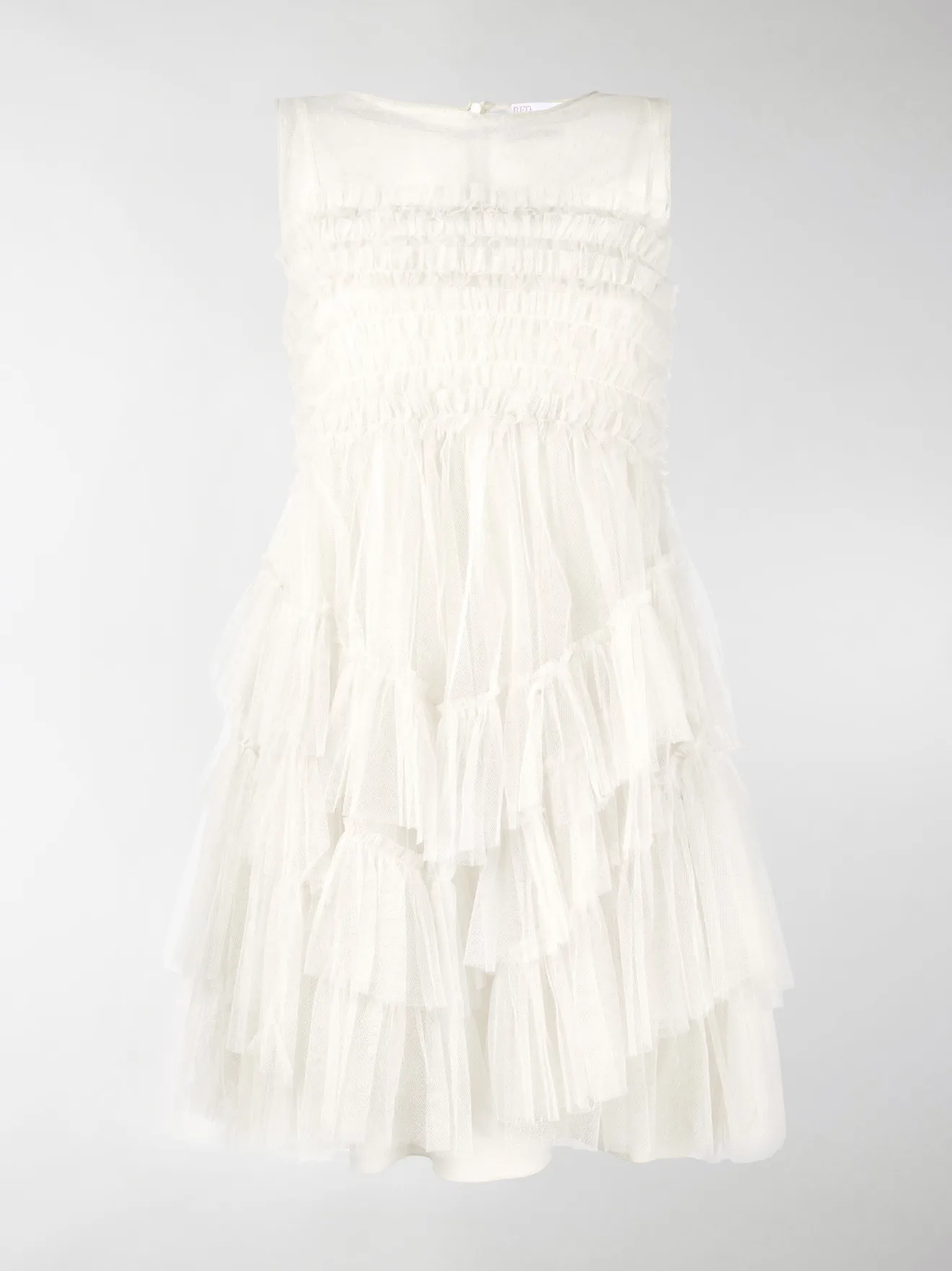 red valentino sheer dot flounce dress