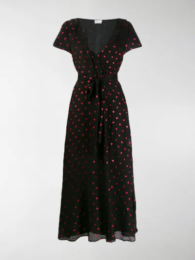 red and black wrap dress