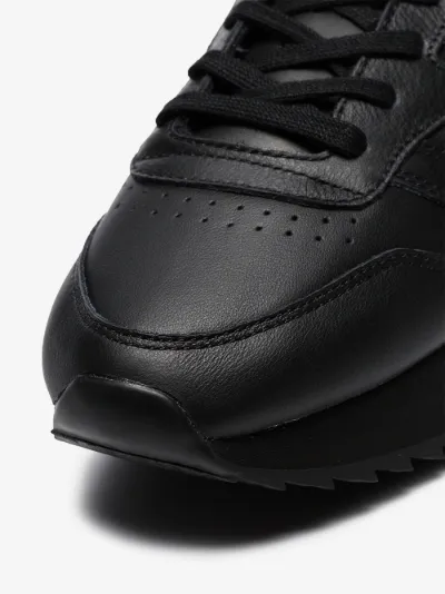 reebok black leather sneakers