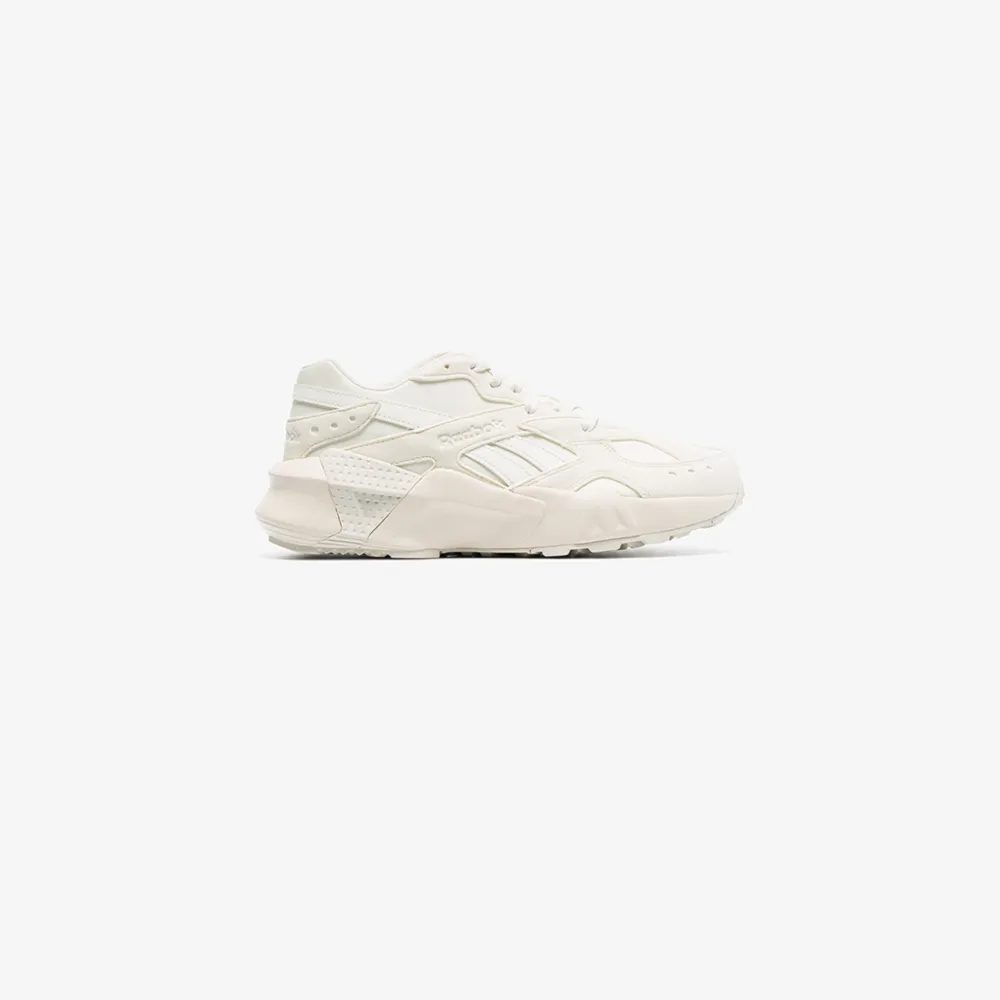 reebok white aztrek double leather sneakers