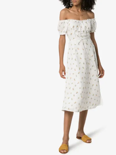 reformation off the shoulder dress