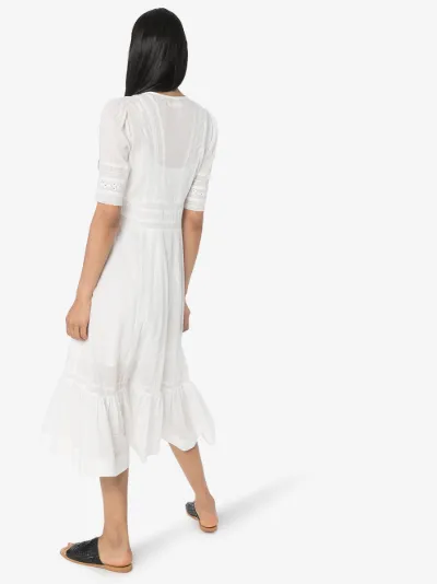 cotton white midi dress