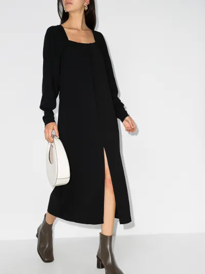 mid sleeve midi dress