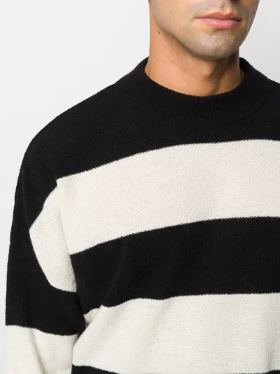 distressed striped jumper