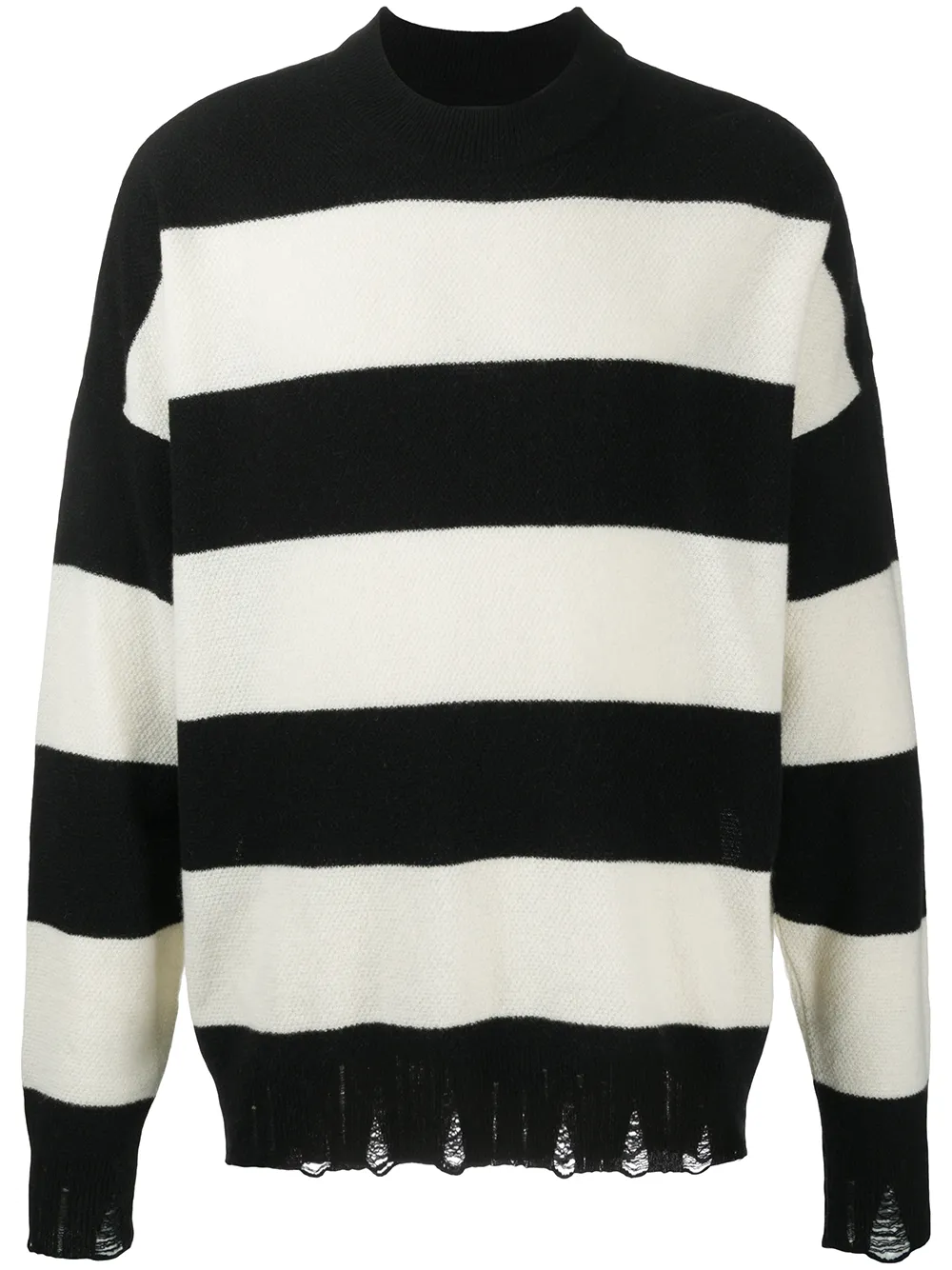 distressed striped jumper