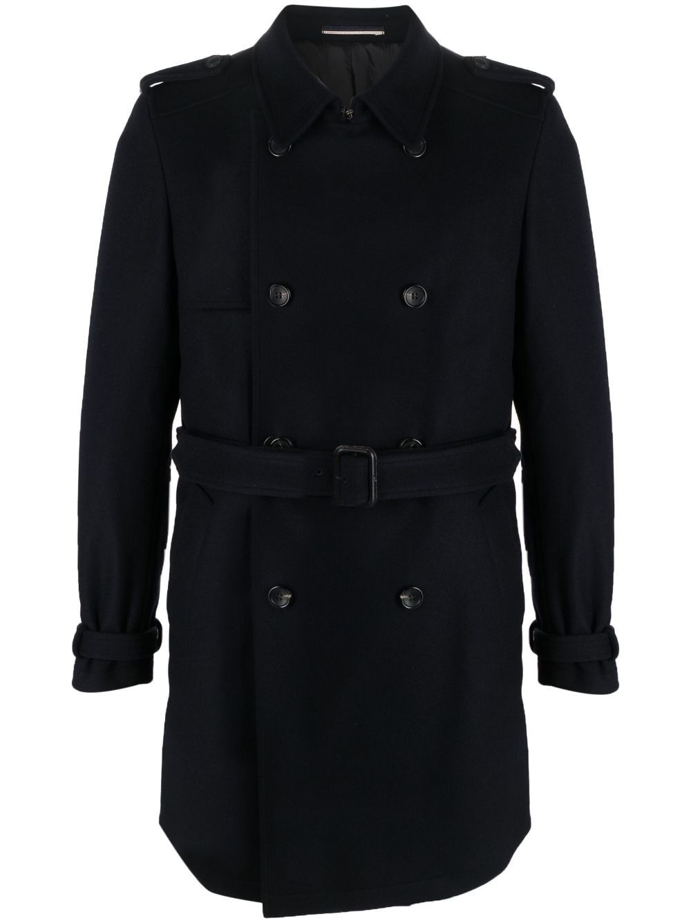 Double breasted belted shops wool coat