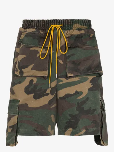 rhude camo shorts