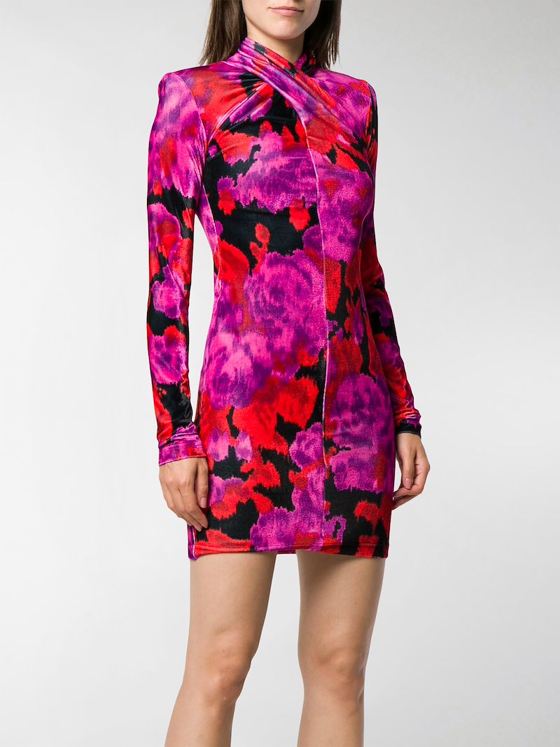 richard quinn floral print off the shoulder dress