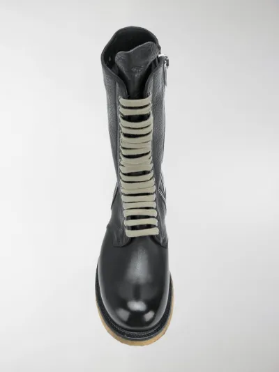 Rick Owens Anfibi con zip laterale nero | MODES