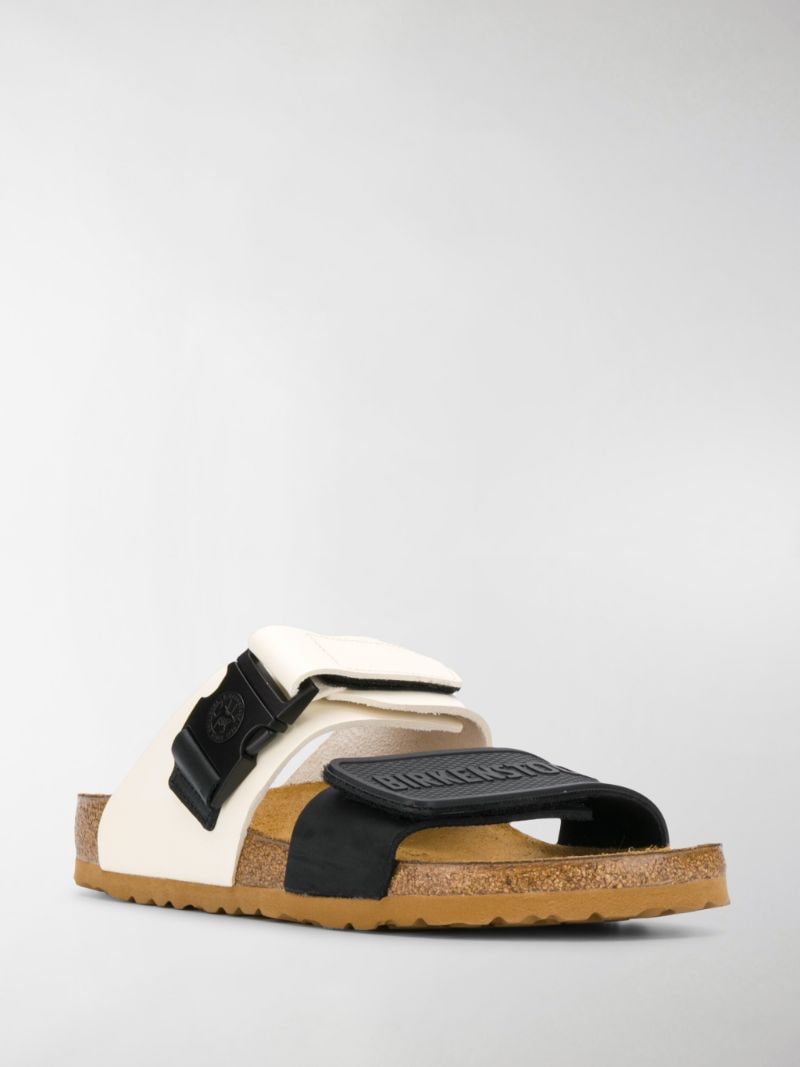 black and white birkenstock sandals