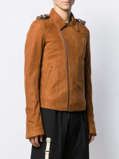 Rick Owens chain shoulder tabs biker jacket | Eraldo.com TK